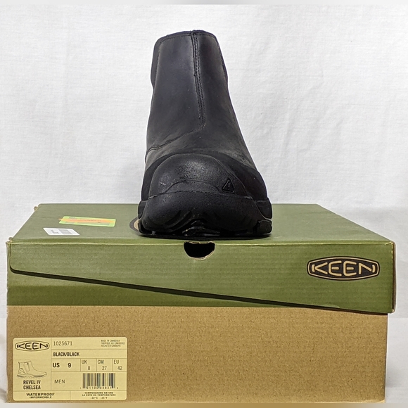 NEW Keen Mens Revel 4 Mid Height Chelsea Snow Boot black waterproof Sz 9 - Picture 4 of 4